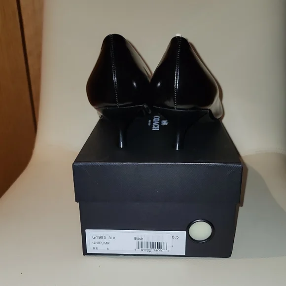 Coach UniPump Black Jet Mirror Kitten Heel Pump - Size 8.5 (Box D) - Picture 4 of 15